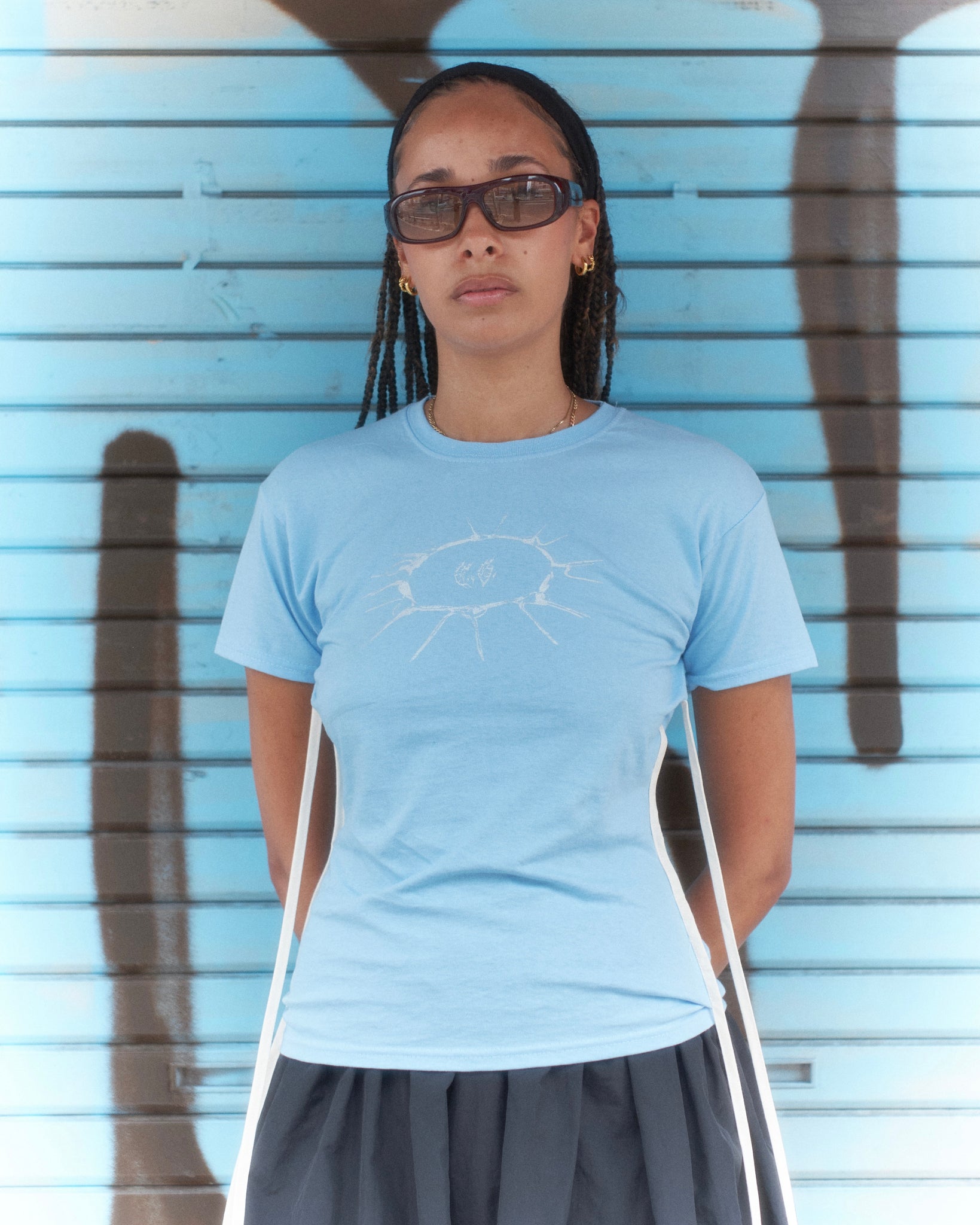 "Collar" Baby Blue Tee