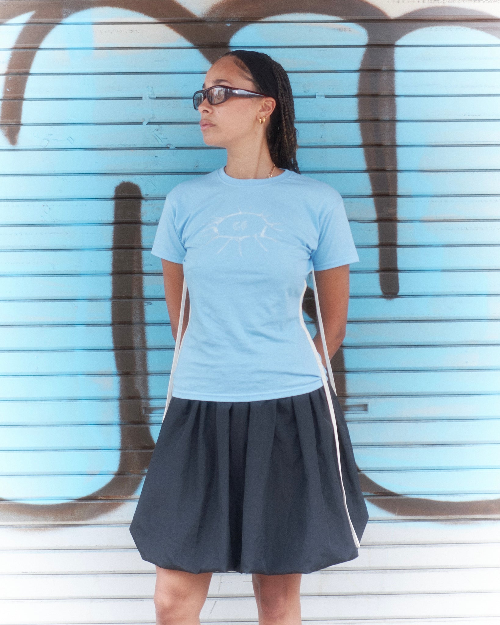 "Collar" Baby Blue Tee