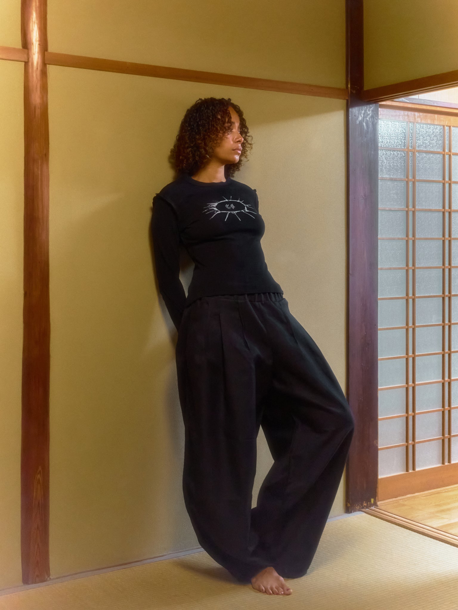 Black Raw “Bodice” Long Sleeve